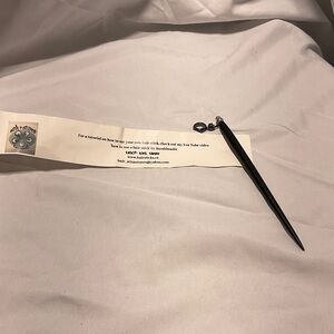 Black Hair Stick with Charm